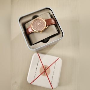 Fossil Tailor Three-Hand Terracotta Leather Watch (needs battery)